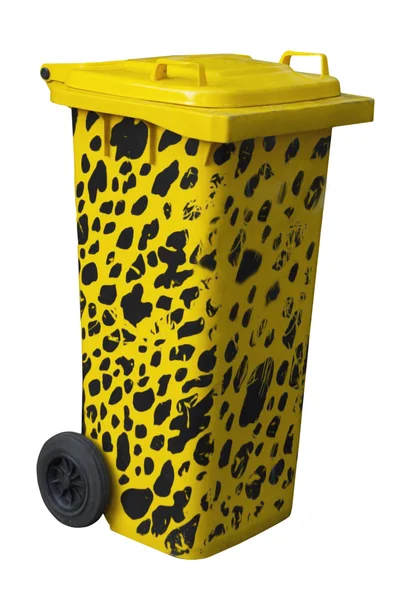 黄色垃圾桶 — 图库照片
