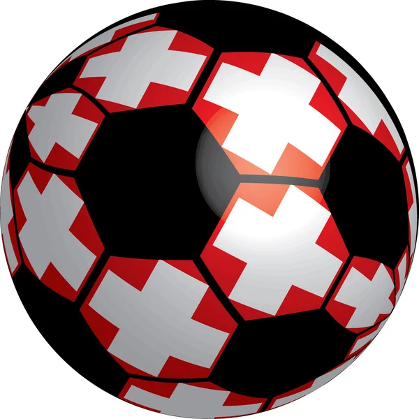 Schweizer Flaggenfussball — Stockvektor