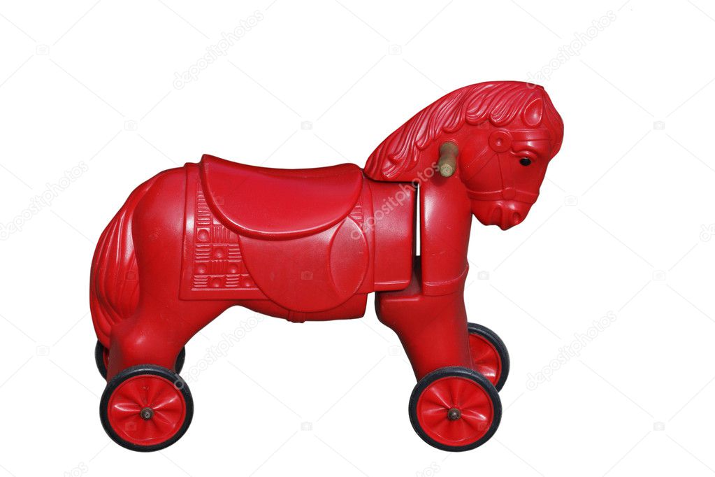 Old plastic rocking horse