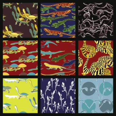 Collection Of Reptile Patterns clipart