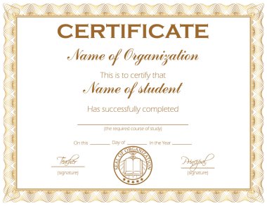 General Purpose Certificate or Award clipart
