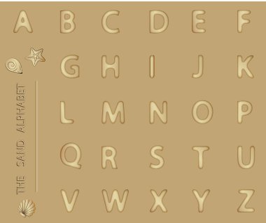 A-Z, Sand Alphabet clipart