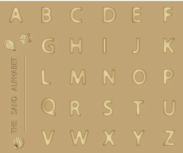 A-Z, alfabeto de areia — Fotografia de Stock