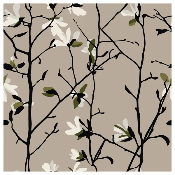 Magnolia naadloos patroon — Stockvector