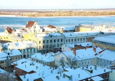 Rozhdestvenskaya street in november Nizhny Novgorod Russia clipart