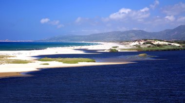 White sand beach in Sardinia, Italy.