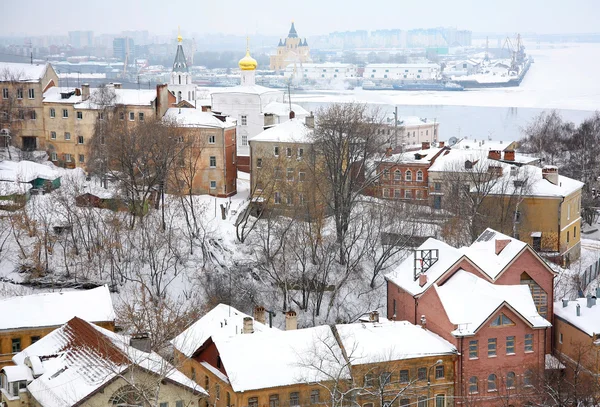 January winter view of Strelka Nizhny Novgorod Russia — Stock Photo, Image