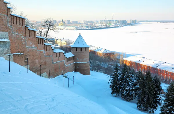 Januari-winter bekijken Nizjni novgorod in Rusland — Stockfoto