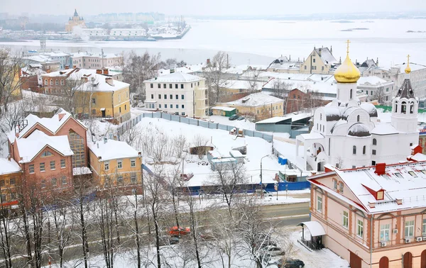 stock image January mist view of Nizhny Novgorod Russia