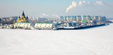 bağlantı noktası strelka üzerinde kesiştiği yerde iki rivers Nijniy Novgorod