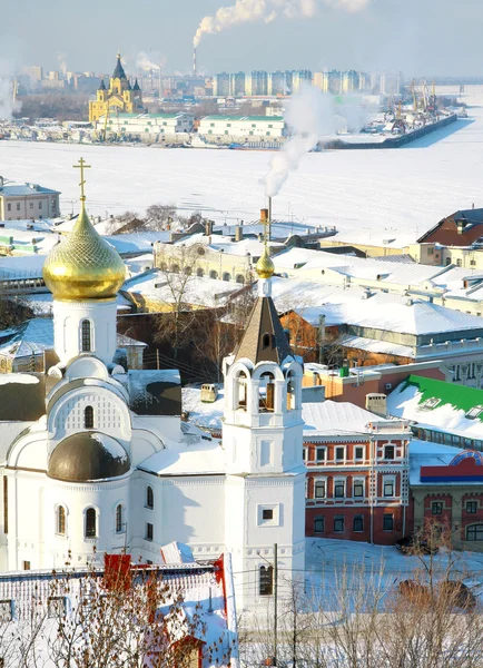 Vista de febrero de Iglesia Kazan Icono de la Madre de Dios Nizhny N — Foto de Stock
