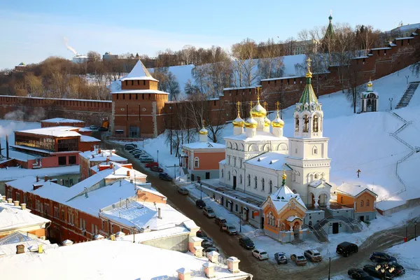 Fevereiro vista Nizhny Novgorod Kremlin Rússia — Fotografia de Stock