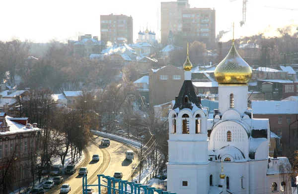 Храм Казанської ікони в сонячному світлі Нижній Новгород, Росія — стокове фото