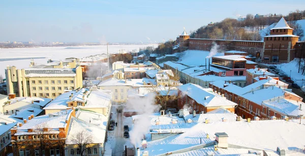 Лютий переглянути стара частина Нижній Новгород, Росія — стокове фото