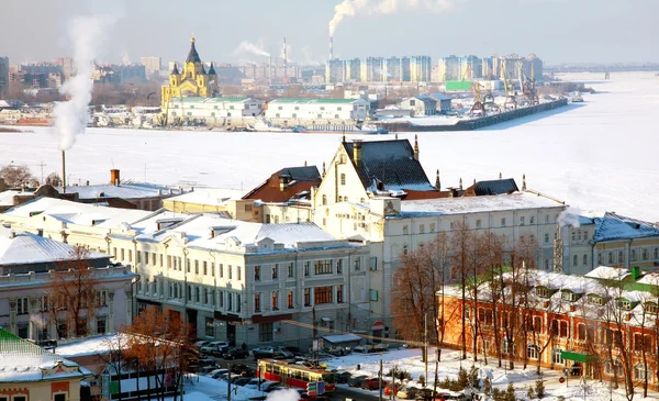 Februari bekijken oudste deel Nizjni novgorod in Rusland — Stockfoto