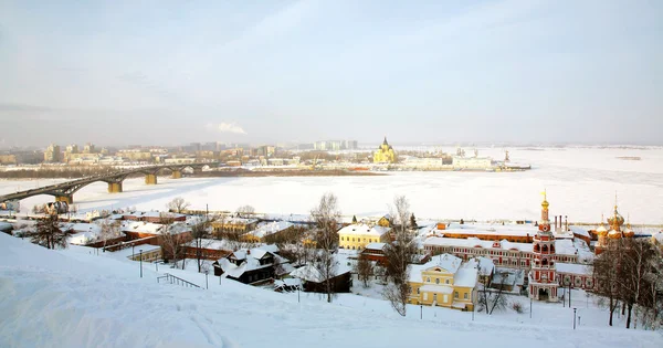 Vista panorâmica de inverno Nizhny Novgorod Rússia — Fotografia de Stock