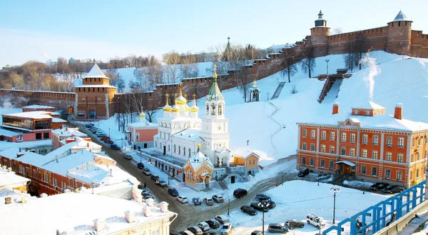 Vue de février Kremlin Nijni Novgorod Russie — Photo