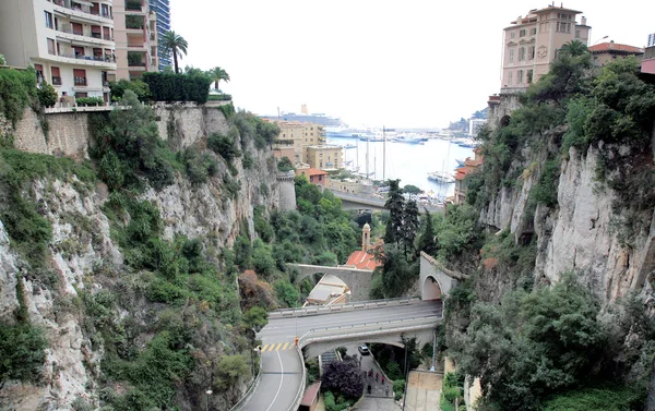 Monaco - pohled od železniční stanice do přístavu hercule — Stock fotografie
