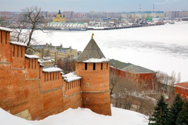 March view Nizhny Novgorod Kremlin Russia clipart