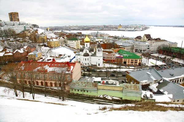 Panorámás március nézet Nyizsnyij Novgorod, Oroszország — Stock Fotó