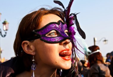 Masked girl in Venice clipart