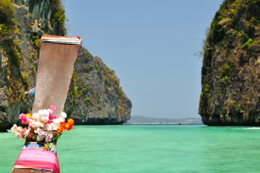 Boat on Maya bay. Thailand clipart