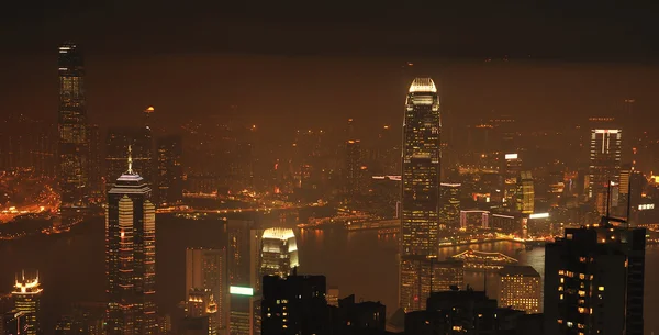 Widok na Hongkong od wzgórze Wiktorii — Zdjęcie stockowe