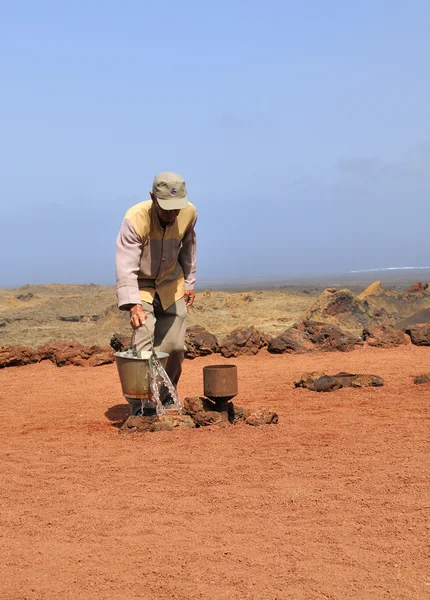 stock image Lanzarote, Spain - June 16, 2011 - Timanfaya National Par