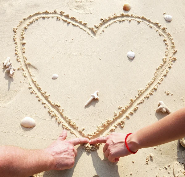 Сердце на песке Стоковое Изображение