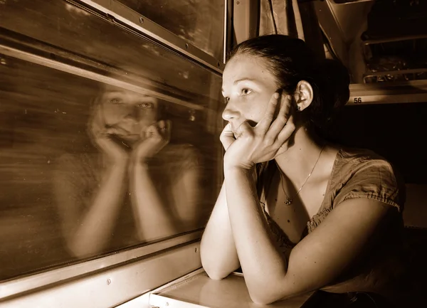 Nő a vonat — Stock Fotó