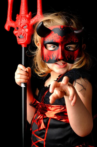 Girl girl as the devil. — Stock Photo, Image