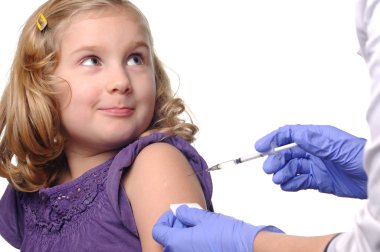 Child vaccinations on a white clipart