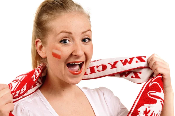 Polish soccer fan. — Stock Photo, Image