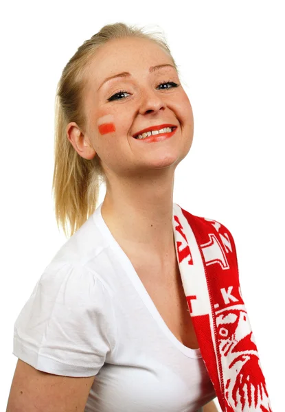 Fan de football polonais . — Photo
