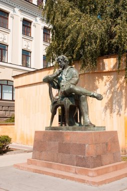 Monument to the poet Pushkin clipart