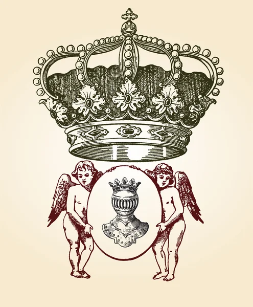Diseño de escudo de ilustración conjunto con varias formas y decoración — Vector de stock