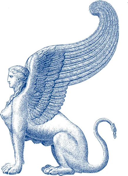 Statua della sfinge - illustrazione vettoriale — Vettoriale Stock