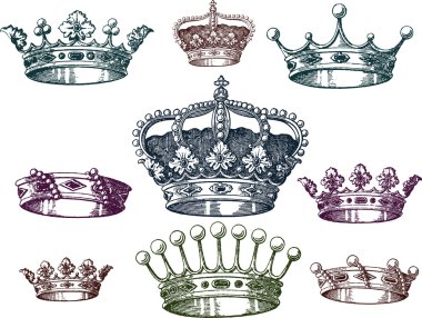 Old crown set clipart