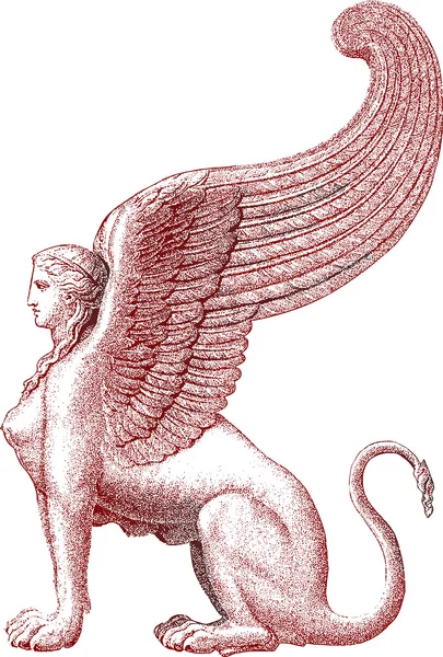 Estatua de la esfinge - ilustración vectorial — Vector de stock