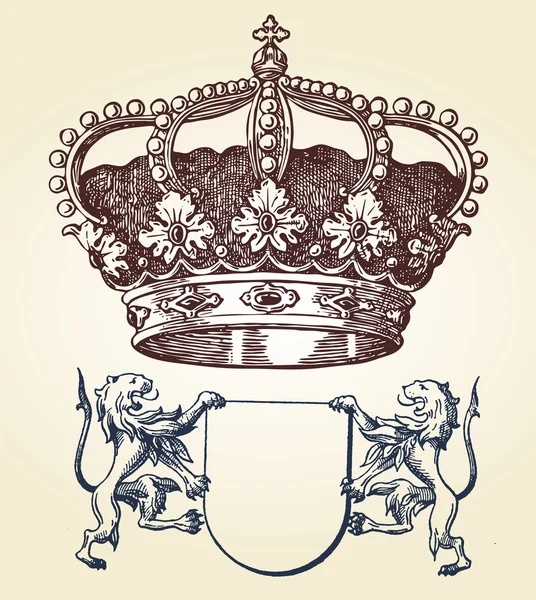 Diseño de escudo de ilustración conjunto con varias formas y decoración — Vector de stock