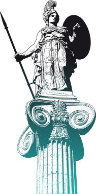 Statue of Athena, vector illustration clipart