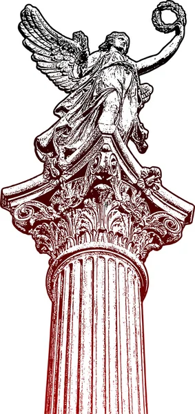 Muza złoty posąg, szef Kandelabr — Wektor stockowy