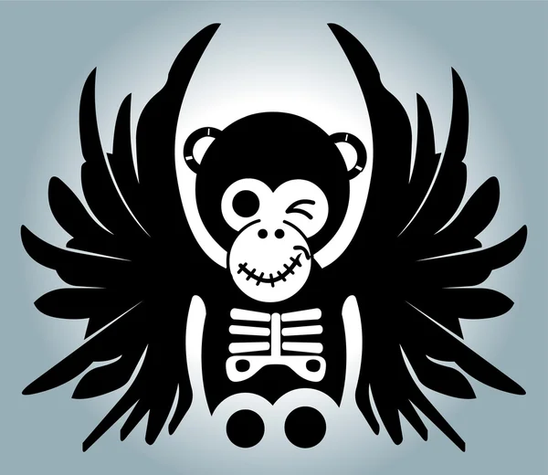 Mono con alas - ilustración — Vector de stock