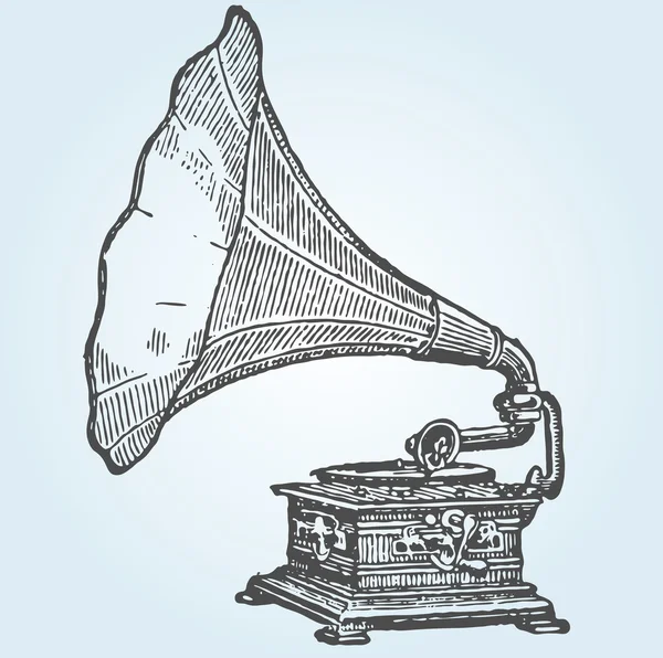 Retro grammofoon — Stockvector