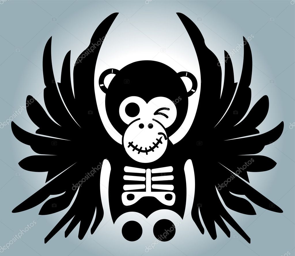 Monkey with wings - illustration