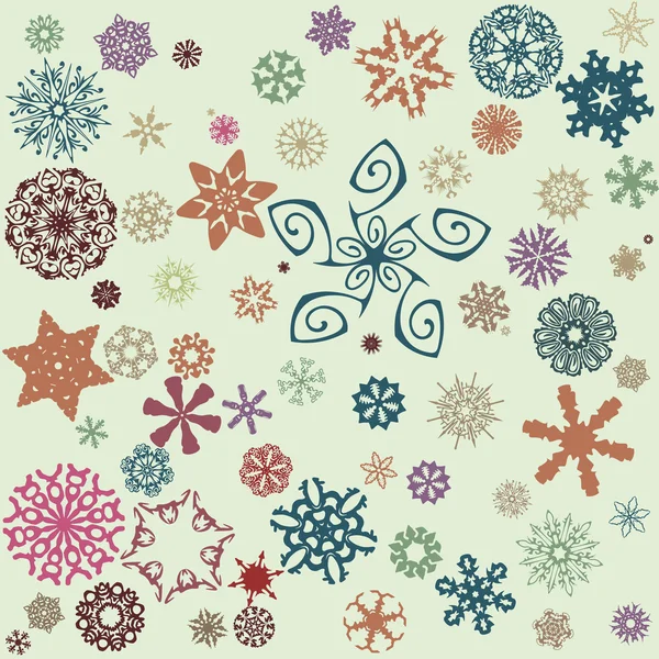 Retro snowflakes background — Stock Vector