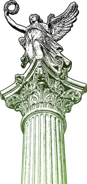 Statue de la muse d'or, la tête du candélabre — Image vectorielle