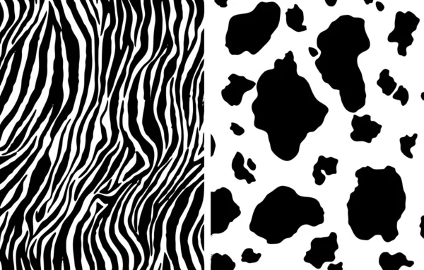 Zebra and cow pattern — Stock Vector