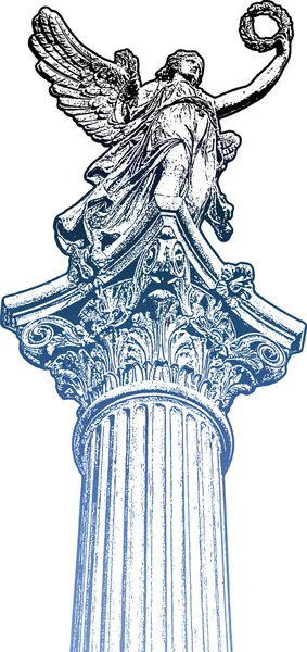 Estatua de musa dorada, la cabeza del candelabro — Vector de stock