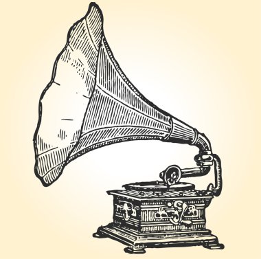 Retro gramophone clipart